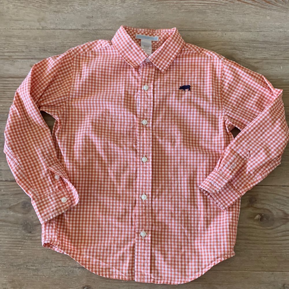 Janie and Jack Gingham Button Down Shirt